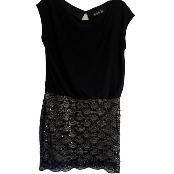 𝅺JESSICA Howard Black Sequence Dress Size 8 - Picture 1 of 7